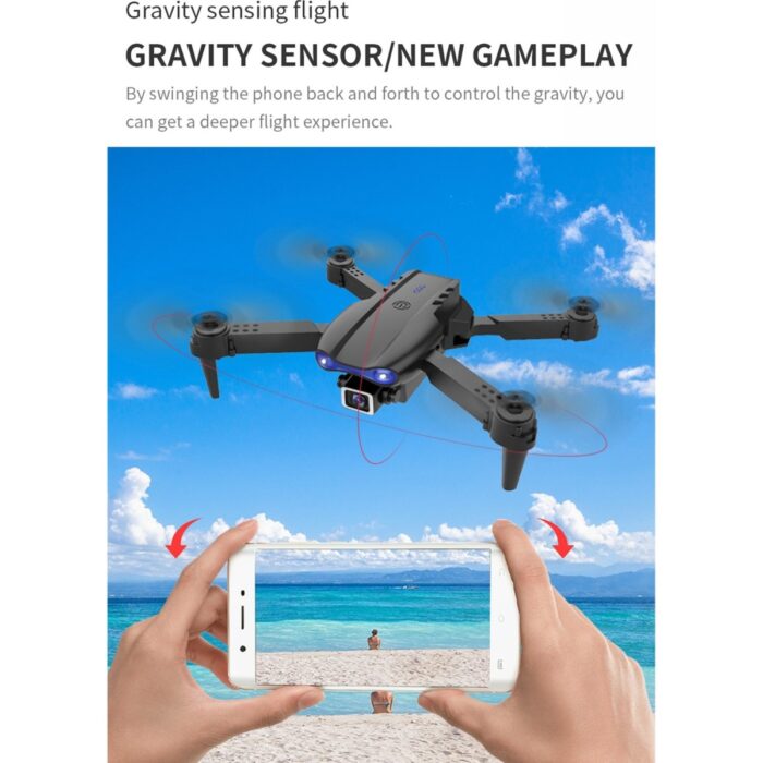 Çeşithane E99 4K Fpv Mini Drone | Katlanabilir Geniş Açı Kameralı, Akıllı Takip Özellikli Rc Drone | Taşıma Çantalı Quadrocopter - Görsel 3