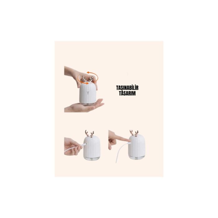 Ronanna El Tipi USB Mini Soğuk Mist Nemlendirici 220 ML Tank - Görsel 3