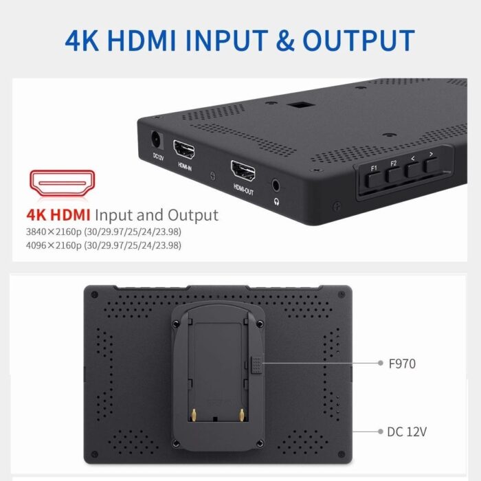 Feelworld T7 Plus 7 Inç 3D Lut  Kamera Alan Monitörü 1920X1200  4K HDMI - Görsel 4