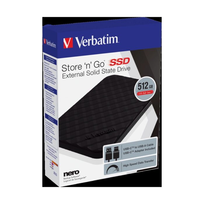 Verbatim Verbatım 53250 - 512GB Store 'n' Go External SSD USB 3.2 Gen 1 - Görsel 3