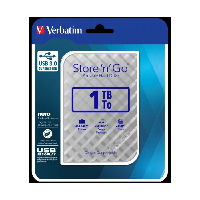 Verbatim Verbatım 53197 - 1tb USB 3.0 Sılver Portable Hard - Görsel 4