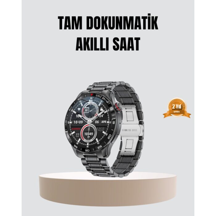 110001254781524.jpg 100MAH Şarjlı Akıllı Saat – Mesaj Bildirimi, Müzik Kontrolü ve Ergonomik Tasarım - Görsel 1