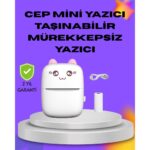 Kablosuz Mini Cep Yazıcısı Bluetooth Destekli 1200MAH Bataryalı