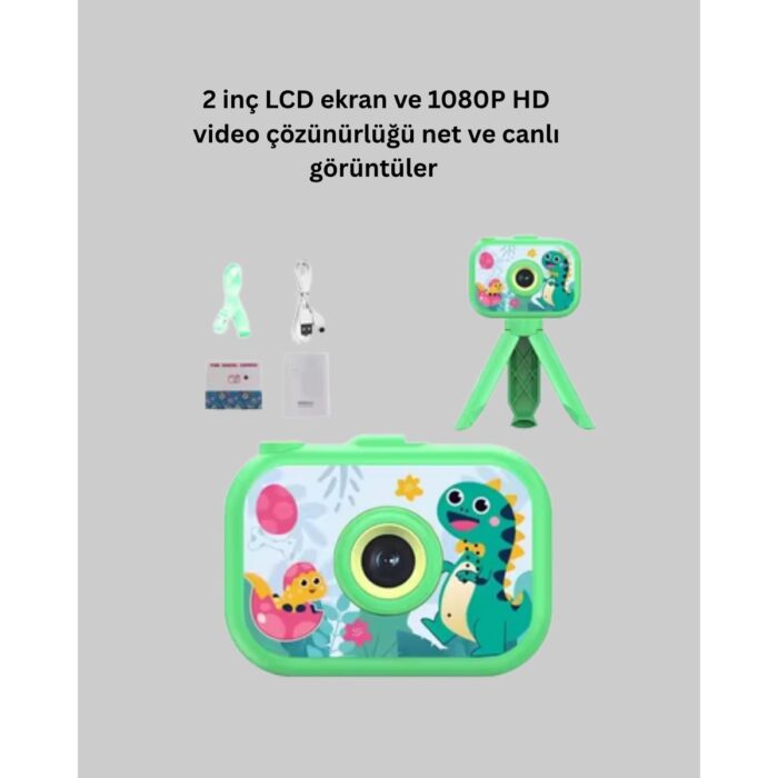 1080P Hd Çocuk Vlog Kamerası – Tripod ve Eğitici Oyunlarl - Görsel 4
