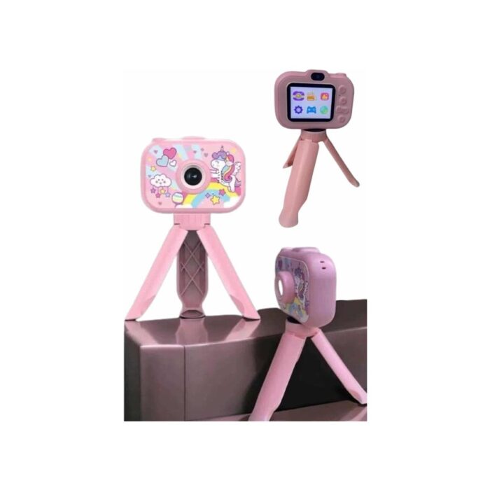 Çocuklara Özel Ayaklı Mini Fotoğraf Makinesi Dijital LCD Ekran - Görsel 3
