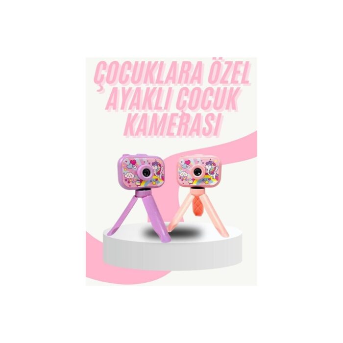 Çocuk Için Eğitici Video Kamera Ayaklı Mini Fotoğraf Makinesi - Görsel 2