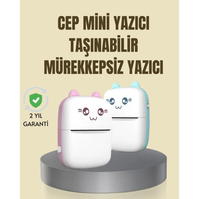 Taşınabilir Mini Termal Yazıcı 200 Dpı Bluetooth Bağlantılı - Görsel 1