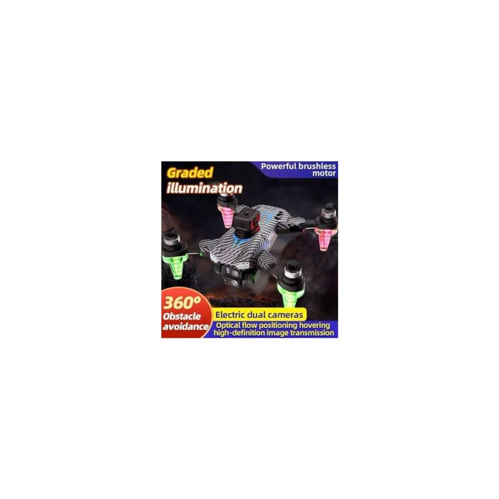 FourForce Işıklı C19S Karbon Fiber Profesyonel Taşınabilir Drone 4K Hd Çift Kamera - Görsel 3