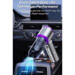 Azurtech Profesyonel Taşınabilir Çok Amaçlı Şarjlı Araç Süpürgesi 8 In 1 Vakum&üfleme Ev,ofis,araç,pc - Görsel 5