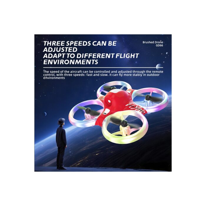 Airstorr Drone GD66 Uzaktan Kumanda Oyuncak Renkli Işık ile Fırçalanmış Motor 2.4g 360 ° Dublör Rc Drone - Görsel 2