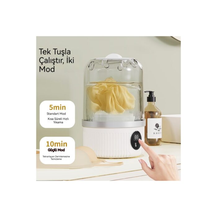 Longhai Mini Öğrenci Yurdu Taşınabilir Tam Otomatik Iç Çamaşırı, Çorap ve Külot Küçük Çamaşır Makinesi (Yurt Dışından) - Görsel 2