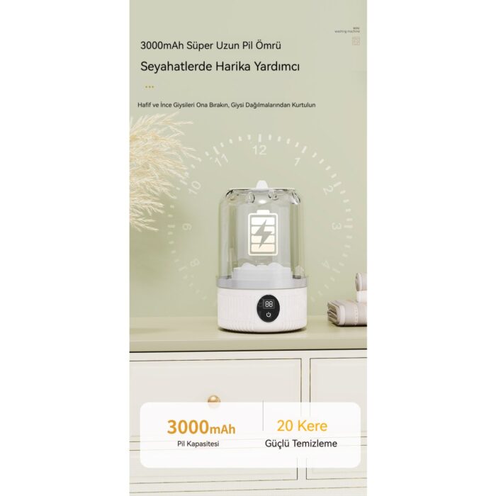 Longhai Mini Öğrenci Yurdu Taşınabilir Tam Otomatik Iç Çamaşırı, Çorap ve Külot Küçük Çamaşır Makinesi (Yurt Dışından) - Görsel 4