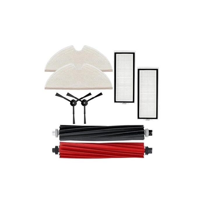 ile Uyumlu Q5 Max+Plus-Q5 Pro/ Q5 Pro+Plus/ Q8 Max/ Q8 Max+Plus Fırça,hepa Filtre,yüksek Kalite Fiber Mop Paspas Yedek Parça Seti-Siyah 8 Parça - Görsel 1