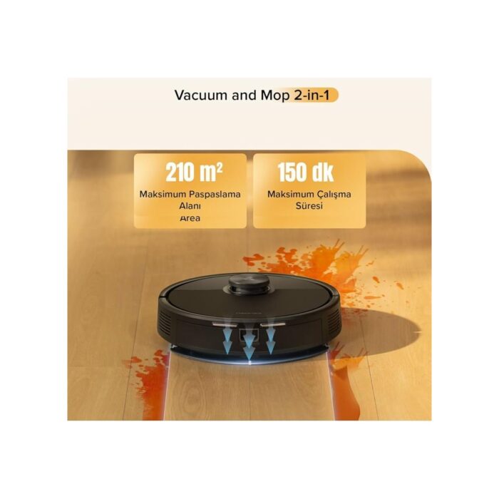 Q8 Akıllı Robot Süpürge Siyah 10.000 Pa Hyperforce Emiş Gücü, Siyah - Görsel 4