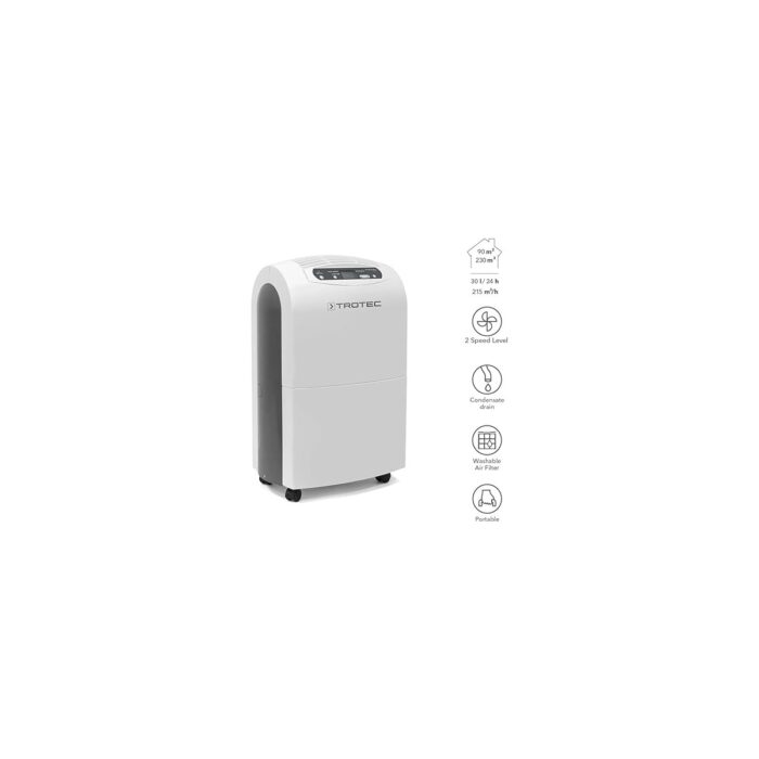 Ttk 100 E Elektrikli Oda Nem Giderici, Performans 30 L/gün, Yüzey 90 M² / 230 M³, Otomatik Kapanmalı Nem Alma Cihazı - Görsel 2
