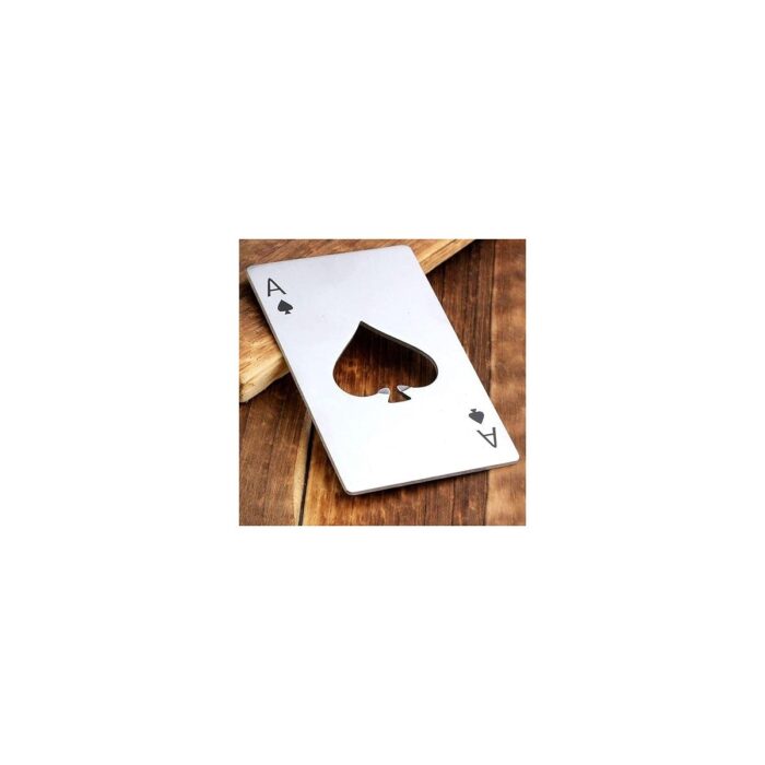 Poker Kart Maçı As'ı Paslanmaz Çelik Şişe Açacağı Gümüş - Görsel 5