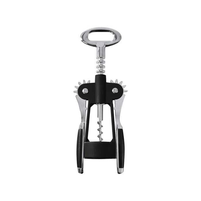 110001257277940.jpg Premium Kanatlı Şarap Açacağı Tirbuşon, Siyah Metal Gövde, Ergonomik Tasarım - Görsel 1