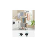 Pearl Shop Çamaşır Kurutma Makinesi, Stand Kurutma Makinesi 4 Kademeli, Kanatlı Elbise Havalandırması, Katlanır Kanatlar, Tekerlekli, Kolay Montaj, Beyaz - Görsel 3