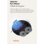 Xiaomi 7000PA Yüksek Emiş Güçlü Istasyonlu Akıllı Halı Algılama Özellikli Robot Süpürge | Kendini Temizleme, Otomatik Paspas Bezi Yıkama, Sıcak Hava ile Kurutma + Tiftik Makinesi (Onerous) - Görsel 5