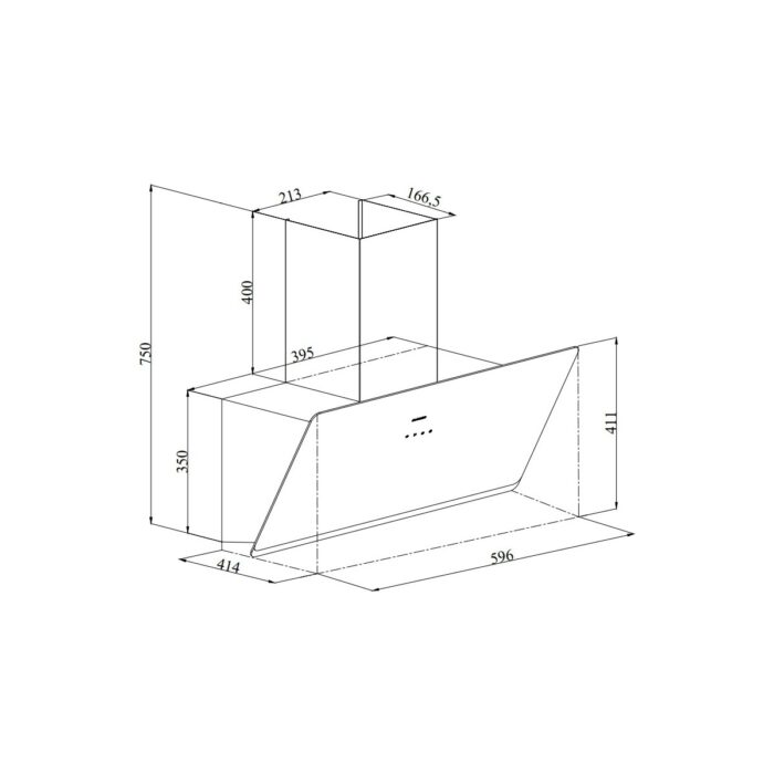 Silverline 3457 Soho 60 cm Cam Davlumbaz - Beyaz - Görsel 2