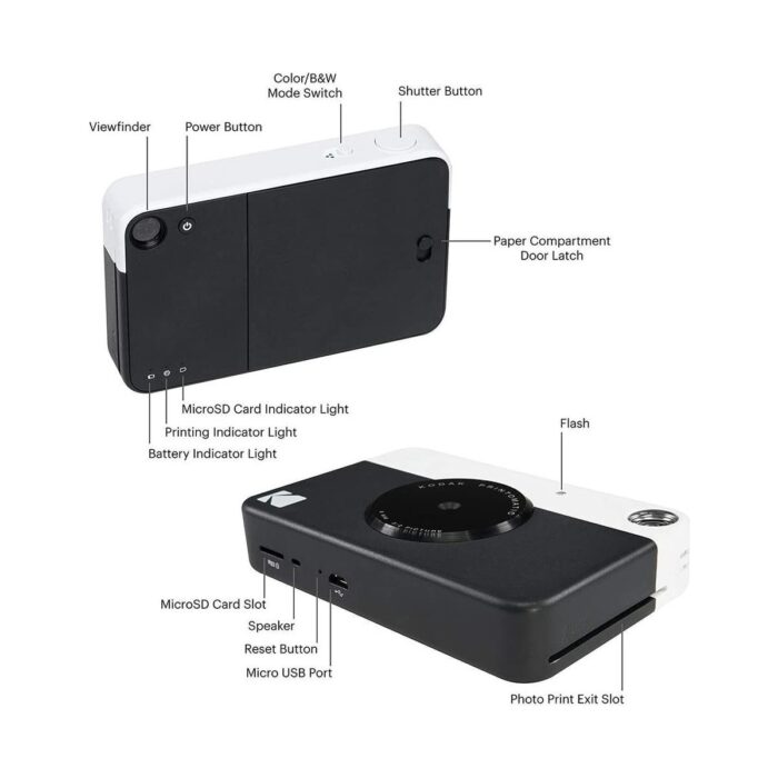 Kodak  Printomatic Fotoğraf Makinesi + ( Kılıf, Boyun Askısı ve 20 Fotoğraf Kağıdı ) - Görsel 2