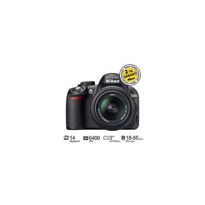 Nikon D3100 18-55mm DX Kit 14.2 MP 3” LCD DSLR Dijital Fotoğraf Makinesi - Görsel 1