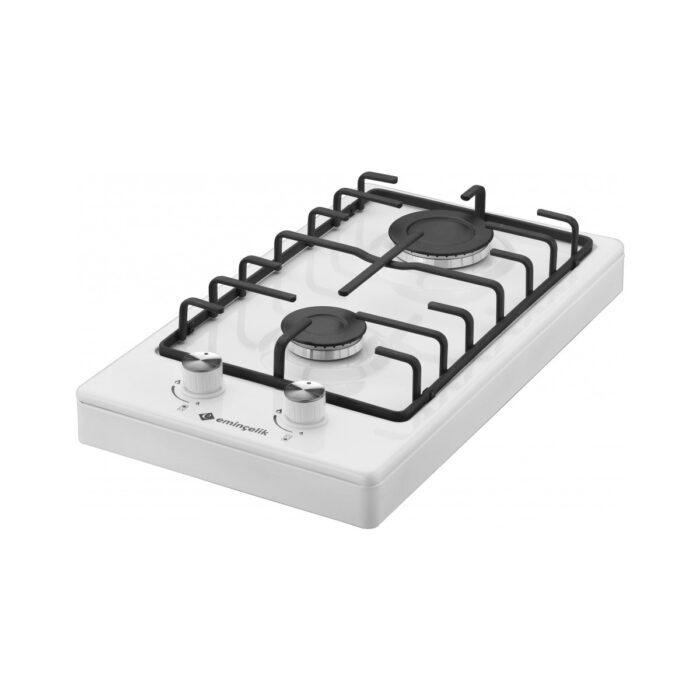 Eminçelik 41121 2 Gözü Gazlı Beyaz Gaz Emniyetli Setüstü Domino Ocak - Görsel 1